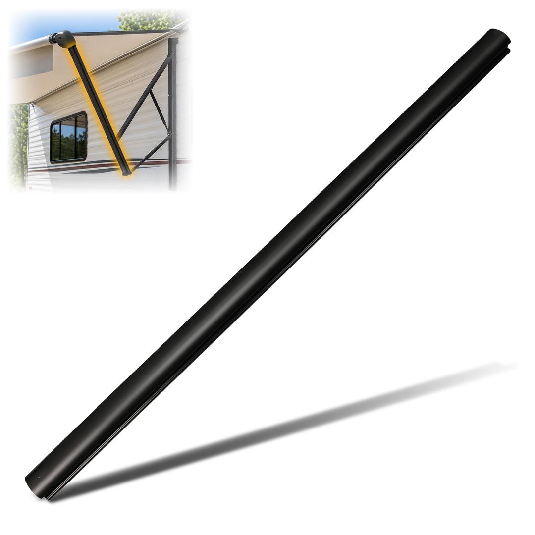 63 ⁵⁄₈" RV Awning Outer Shell, Compatible with Solera Regal 69" Assemblies, Precision-Fit 63 ⁵⁄₈"x2 ¾ Black Aluminum Rail, Anti-Rust Powder-Coated Replacement