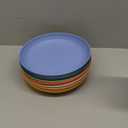 HOTEC 8-Pack 10inch BPA Free Unbreakable Deep Dinner Plates, Wheat Straw Plastic Plates Dishwasher Safe Kitchen Plates Dinnerware Multicolor