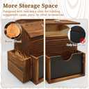 SAMYUCHO Suggestion Box with 50 Suggestion Cards Wood Donation Box with Slot and Lock Prayer Boxes for Fundraising Tip Drop Ballot Boxes Wall Mounted with Chalkboard and Keys for Church Office