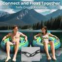 2 Pack 53" Heavy Duty River Tube Float for Adults,Inflatable River Raft Float for Pool Lake Beach with Built-in Cup Holders,Ergonomic Backrest,Durable Grip Handles & Grab Rope,360Lb Weight Capacity