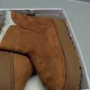THATXUAOV Womens Ankle Winter Boots, Anti-Slip Suede Mini Boot For Women,Side Zipper Platform Slip On Snow Boots With Fur Lining(Chestnut,US8) 