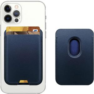 Magnetic Wallet Compatible with MagSafe for iPhone 16 15 14 13 12 Pro Max Plus Model, Mag 3 Safe Card Holder Stick on for Apple Cell Phone, Cyaneous