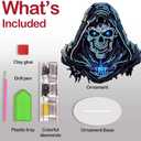 DIY Diamond Desktop Ornament, Crystal Halloween Diamond Art Painting Tabletop Ornaments Single Sided, Horror Mask Diamond Ornament for Adult Beginner Home Office Decor Crafts Present 8x8 Inches