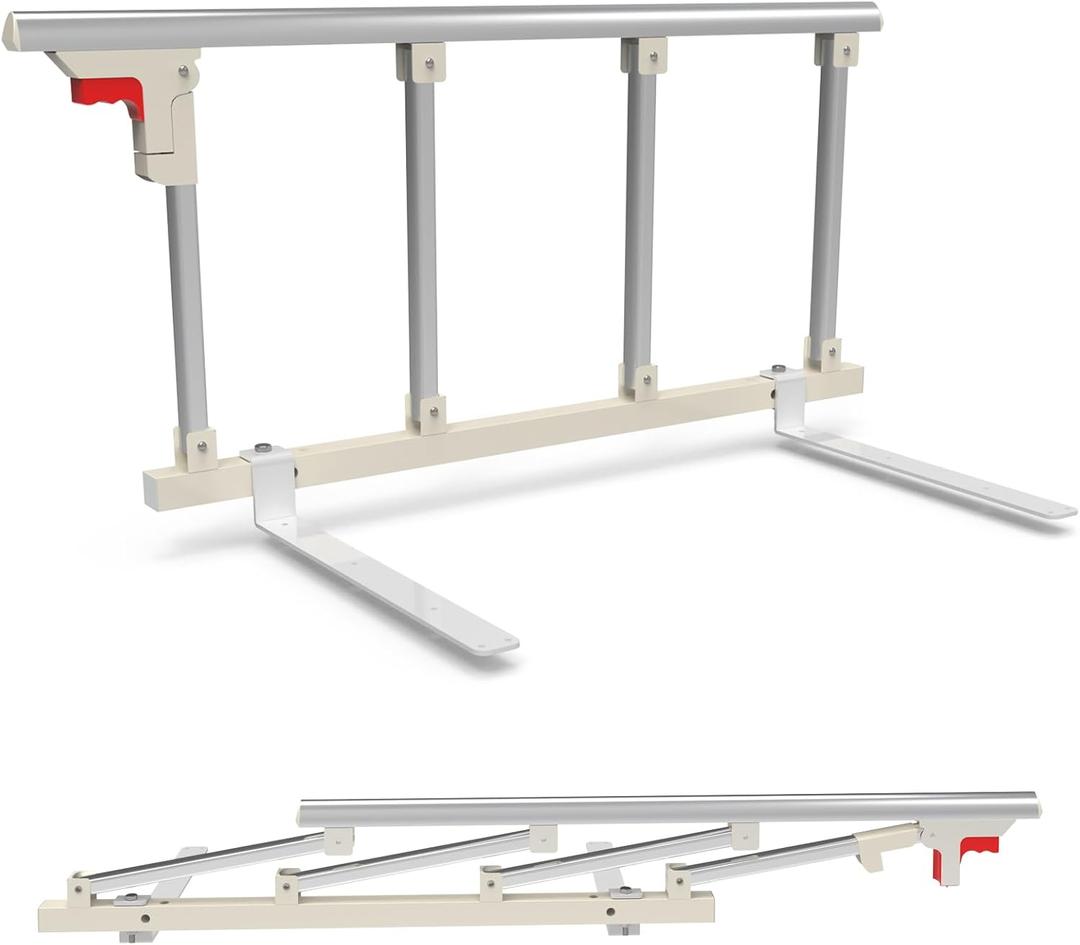 Bed Rails for Elderly Adults Safety, Folding Bedside Assist Rail Handle, Collapsible Bed Fence Preventing Falling for King, Queen, Full, Twin