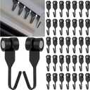 AceOrbit 50 Pcs Gazebo Curtain Hooks Metal Mosquito Netting Track Hook Black Plastic Wheel Ceiling Small Gazebo Replacement Accessories for Spring Summer Outdoor String Lights Garden Pergola Awning