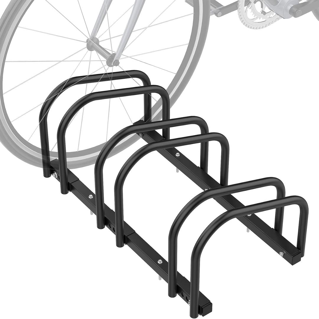 3 Bikes Floor Bike Stand, Bike Parking Rack Garage Bike Storage Stand Indoor/Outdoor 22-28" Wheel Stand, Max. Tire Width 2.1"