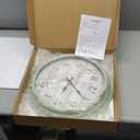 OCEST 16 Inch Indoor Outdoor Clock, Waterproof Large Wall Clock with Thermometer, Silent Non-Ticking Battery Operated Decor for Patio Pool Porch Garden Garage（Retro Green）