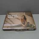 LIONSCOOL Pilates Ring Set  14" Anti-Deformation Magic Circle with Padded Handles, Mini Ball, Resistance Bands, Guide & Bag (Purple)