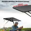 Universal Tractor Canopy with Electric Cooling Fan for ROPS UV-Resistant Sunshade with Active Airflow for Compact Tractors, Riding & Zero Turn Mowers Easy Bolt-On Installation