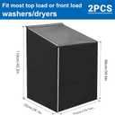 2 Pack Washer and Dryer Covers, Washing Machine Cover with Zipper Design Dustproof Waterproof Laundry Protect Cover Fit for Most Top and Front Load Washer and Dryer, W29”x D28”x H43” (Black)