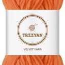 Trzzyan Soft Chenille Yarn Velvet Blanket Yarn for Weaving Fancy Yarns for Crochet DIY Bulk Knitting Crafts Making Blankets, Clothes, 3.5 oz/Skiens