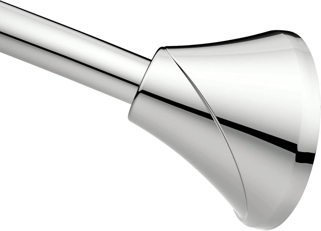 Moen Curved Adjustable Spring Tension No Drill Shower Curtain Rod for Bathroom, Chrome Finish, CSR2172CH