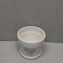 We Were Mint to Be White 4.5 Inch Ceramic Flower Pot Planter with Saucer 