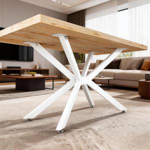 Heavy Duty Metal Desk Legs 29 Inch - Industrial Wrought Iron Table Base for Glass, Marble, Wood Table Tops - Desk Frame for Home Office, Kitchen Island, Writing & Computer Workstation (White)