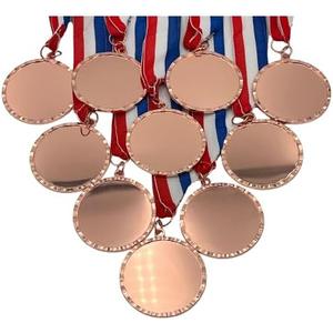 Express Medals Various 10 Pack Styles of Blank Award Medals with Neck Ribbons Trophy Award Prize Gift (Design 15)