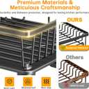 Dish Drying Rack, 2 Tier Dish Racks for Kitchen Counter, Compact Drying Rack Kitchen, Rust-Resistant Dish Drainer, Detachable Space-Saving Dish Rack with Drainboard, Utensil Holder, Black