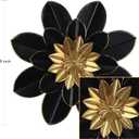 hogardeck Metal Flower Wall Decor, 16" Black & Gold Floral Metal Wall Art for Indoor Outdoor, Boho Modern Wall Decor for Bathroom, Living Room, Kitchen, Bedroom, Porch, Garden, Yard