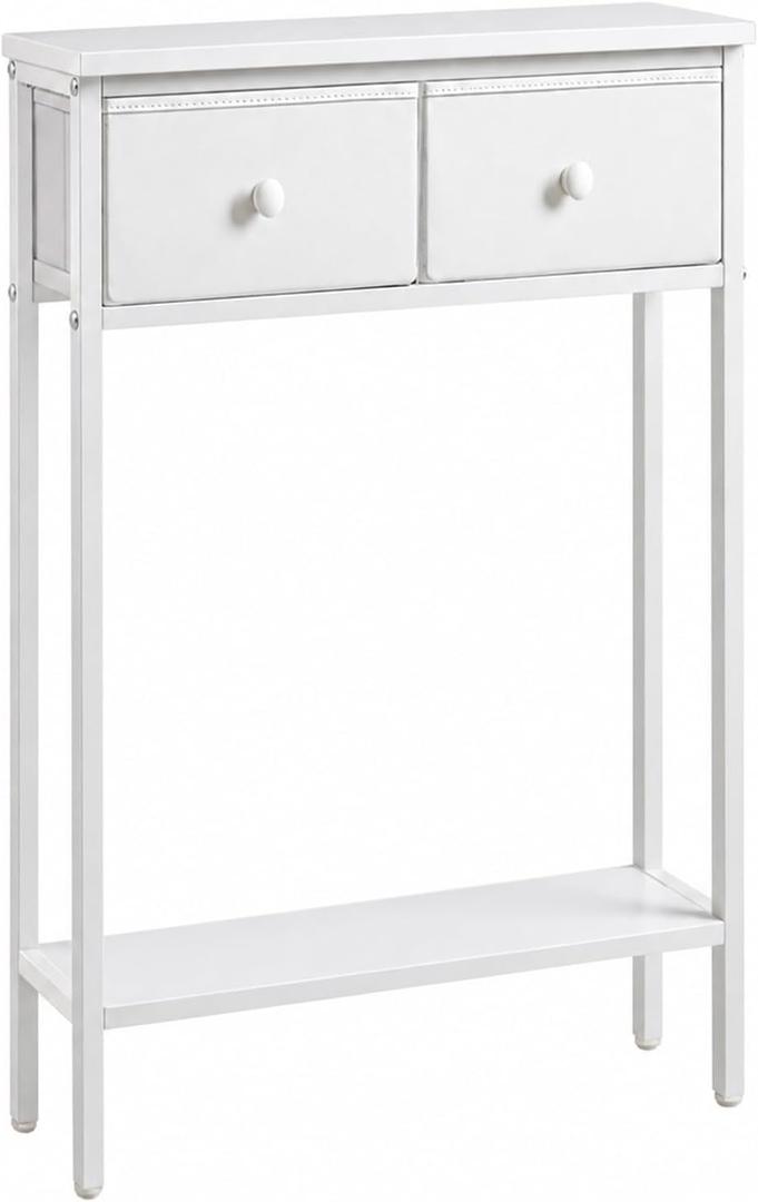 BAMGROW Small Entryway Table with Drawers High Tall Little Narrow Front Door Console Tables Skinny Slim Wall Table for Entry Hall Hallway Foyer, Thin Bedside Nightstand for Small Space Bedroom, 23.6 inches x 7.9 inches x 32.3 inches