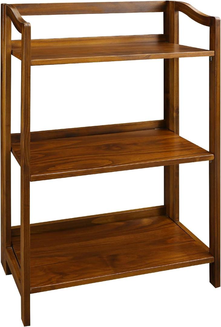 Casual Home Stratford 3-Shelf Folding Bookcase-Warm Brown