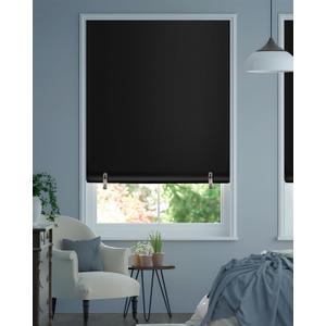 Blackout Roller Window Shades, Cordless Roller Shades, No Tools No Drill Pull Down Room Darkening Window Shades, Blackout Blinds for Bedroom Windows Home and Office (36''W x 72''H, Black)