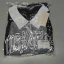 LilyCoco Women Polo Sweatshirt Graphic Pockets Lightweight Sweatshirts Black, Small