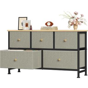 OLIXIS 5 Drawer Dresser for Bedroom, Storage Organizer Unit for Closet, 11.8"D x 39.4"W x 20.9"H