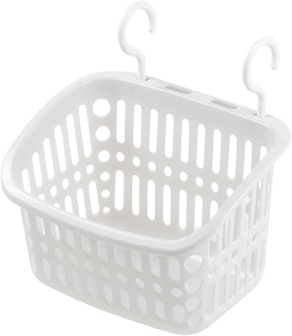 Hanging Plastic Storage Basket, Small Hanging Organizer For Bathroom, Kitchen, Dorm Room, Wall Mounted