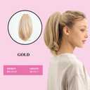 JUVABUN 10" Straight Claw Clip In Ponytail Hair Extensions - Medium Blonde| Synthetic Ponytail Extension | Hair Extensions for Women & Men | Washable, Realistic And Synthetic |Medium Blonde