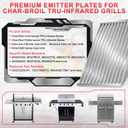 463257520 17 inch Emitter Plates for Charbroil Tru-Infrared 4-Burner G533-2200-W1 463276016 463242716 466242715 466242815 463242715 463255020 466242716 Commercial Series Grill Infrared Emitter Grates