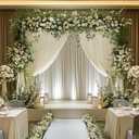 Wokceer Ivory Backdrop Curtain for Wedding Parties 10x10FT Photo Backdrop Drapes for Wedding Polyester for Photoshoot Baby Shower Birthday Party Curtains Background 2 Panels 5x10FT