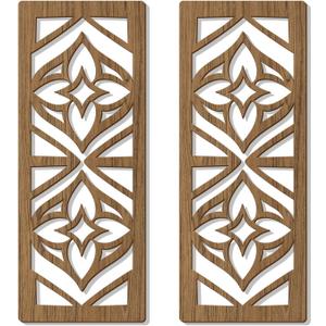 Zzbakress 2 Pcs Mid Century Modern Wall Decor Wooden Abstract Geometric Art for Home Living Room Bedroom (Style X)
