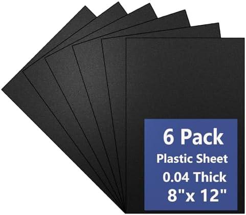6 Pack Black Plastic Sheet 8x12x0.04 in Flexible High Tensile Plastic Sheets Black Plastic Panel for DIY Materials Handicrafts Home Decoration