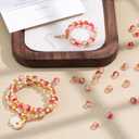 600 Pcs Orange Beads for Bracelets, Fall Beads for Jewelry Making, 6mm Thanksgiving Bead, Crackle Glass Bead for Autumn DIY Crafts Thanksgiving Party Accessories (Orange)