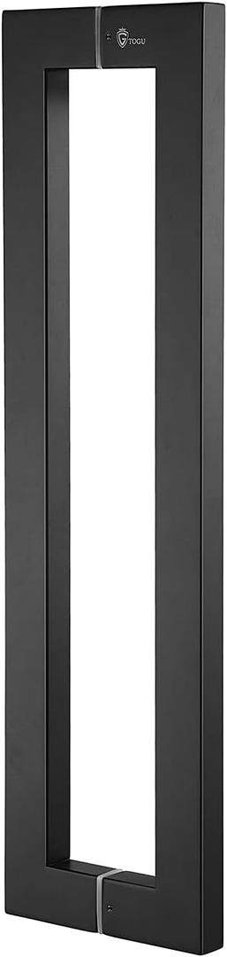 TOGU TG-6013 1200mm/48 inches Square/Rectangle Shape Stainless Steel Push Pull Door Handle for Solid Wood, Timber, Glass and Steel Doors, Full Matte Black Finish