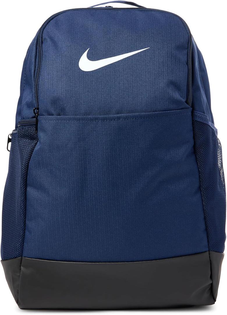 Nike Unisex Adult Gameday Brasilia 9.5 Training Backpack (24L or 30L) | Mens and Womens (Medium, Midnight Navy/Black/White)