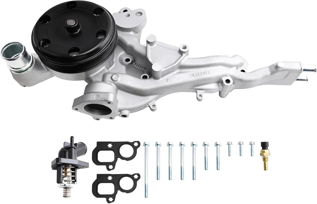engine Water Pump Kit for Yukon Yukon xl Sierra 1500 2014-2020 & Cheyenne Silverado 1500 2500 Suburban Tahoe 2014-2015 & Escalade 2015-2020 5.3L 6.2L V8 engine, Replace# 12685257 12671394 12681258