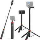 UURig Extendable Selfie Stick Tripod for GoPro Max Hero 10 9 8 7 6 5 4, DJI Osmo Action, Insta 360 One R and More Action Camera（50.7''）