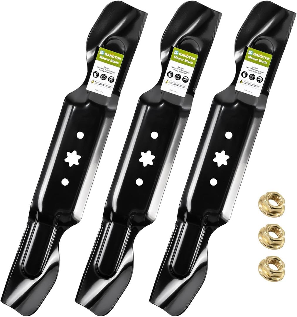 742P05620 High Lift Mower for Cub Cadet ZT2 ZT3 Ultima 60" Deck | 3 Pack 20-9/16" Length Blades with 3 Bolts for 490-110-C187 742-05620 490-110-C188, Compatible with Troy-Bilt MTD Mowers