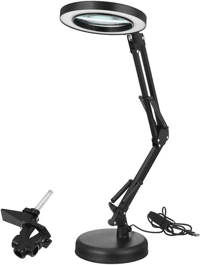 Magik 1-2 Pcs 10X Magnifying LED Glass Stand Crafts Welding Base Clamp Close Work (1 Pack)