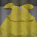 chouyatou Women's 2025 Eyelet Lace Embroidery Smocked Dress Square Neck Puff Sleeve Off Shoulder Tiered Mini Dress Size S