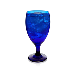 Libbey Premiere Cobalt Iced Tea Glasses, Stylish Cobalt Blue Drinking Glasses Set of 12, Dishwasher Safe Stemmed Water Goblets for Parties and More