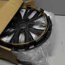 4 Pack Universal Hubcaps Replacement R14 14 inch, Steel Wheel Rim Cover for Most Auto, 14" 14 in Wheel Covers Hub Caps (Bright Black Color, 14 inch)