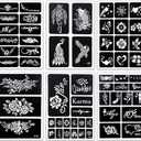 MCPINKY Henna Tattoo Stencil Kit - 283 Sheet Arabian Realistic Temporary Glitter Semi-Permanent Tattoos for Women & Girls