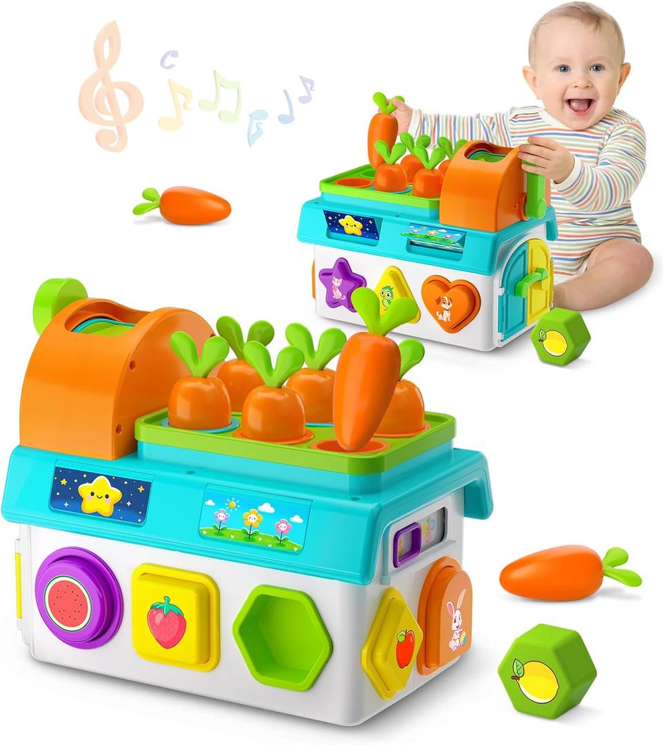 Musical SortingToys for 1 Year Old Boy, 1st First Birthday Boy Girl Gifts Presents, Montessori Educational Learning Toddler Toy for 1-2 Year Old, Fine Motor Skills Toy (Blue)