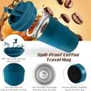 SPLMIFA Vacuum Insulated Stainless Steel Travel Coffee Mug with Lid, Leak-Proof Reusable Thermal Cup Keeps Drinks Hot & Cold for Hours, Durable Portable Tumbler for Men & Women(3rd-Blue, 17OZ)