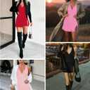 Women Sexy Halter Deep V Neck Ruched Bodycon Dress Summer Side Slit Mesh Hem Cocktail Club Party Short Mini Dresses (Red, M)