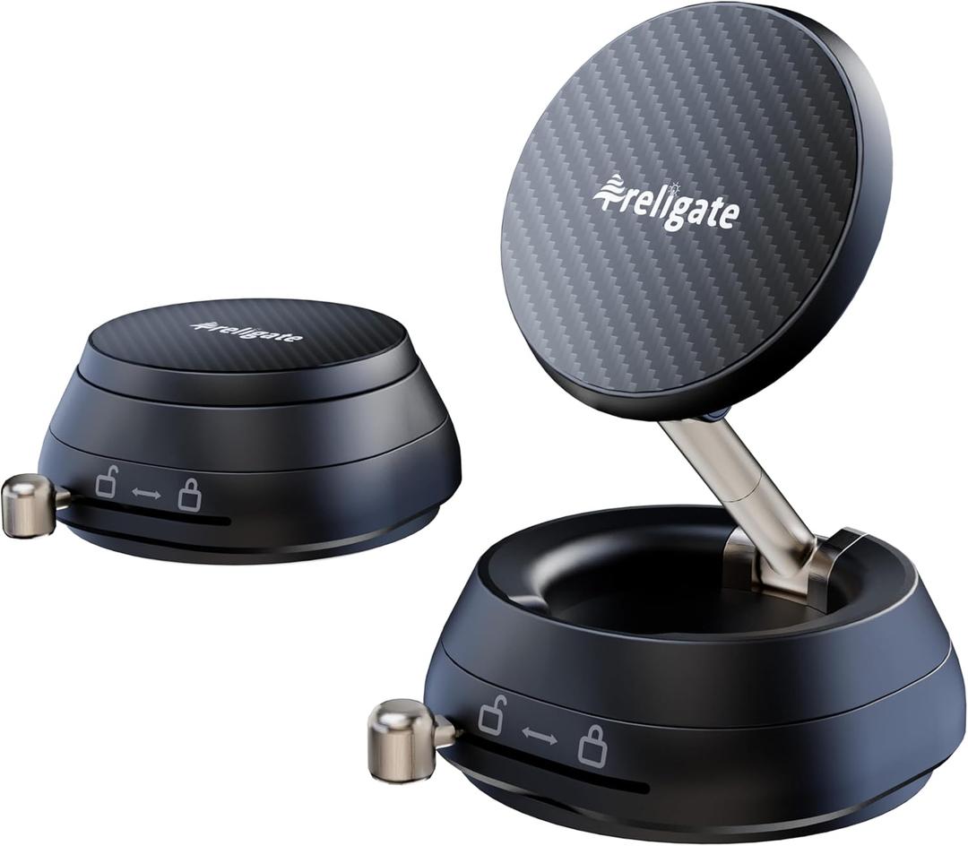2026 Upgraded Vacuum Magnetic Phone Holder, [108+ LBS] Heavy Duty Suction Cup Car Phone Mount for Dashboard, Gym & Desk, MagSafe Car Mount for iPhone 17 16 15 Pro Max