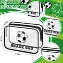 Demonwer 12 Pcs Soccer Snack Bags for Team Gifts Black Soccer Goodie Treat Clear PVC Candy Pouch Bags with Zipper for Team Birthday Sport Party Favors