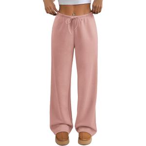 ATHMILE Womens Sweatpants Wide Leg Barrel Pants Baggy Joggers Low Waist Fall Fashion Winter Clothing Pockets 2025 (X-Small, Pink)