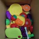 JOYIN Learning Toys Play Food Set for Toddlers, Cutting Food for Preschool Activities, Play Kitchen Accessories, Educational Toys, Color Sorting Set for Boys & Girls, Gifts for Christmas